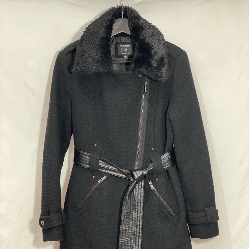 GUESS Black Asymmetrical Coat
